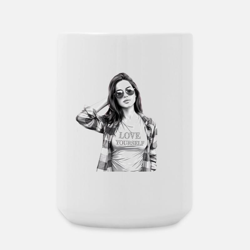Love yourself - Große Tasse 440 ml - Weiß