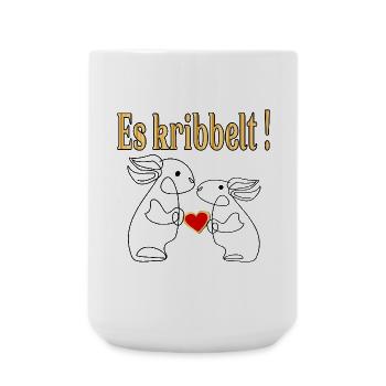 LIEBESERKLÄRUNG PAARE - LINIENZEICHNUNG HERZ - Große Tasse 440 ml - Weiß - Vorne