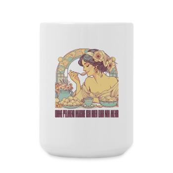 Ohne Pelmeni nix schöne Frau Art Nouveau Geschenk - Große Tasse 440 ml - Weiß - Vorne