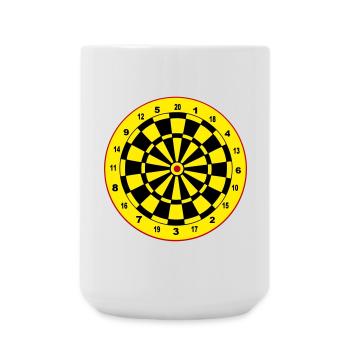Fléchettes, fléchettes, fléchettes, autocollants, jeu de fléchettes - Grande tasse 440 ml - blanc - Devant