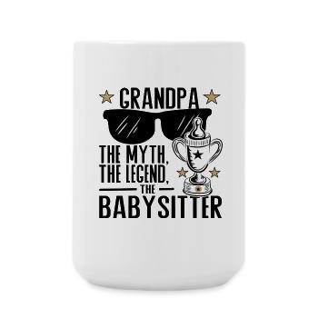 Opa – Der Mythos, die Legende, der Babysitter - Große Tasse 440 ml - Weiß - Vorne