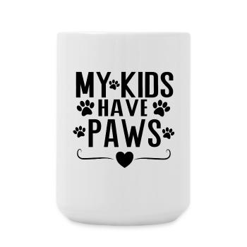 Mes enfants ont des pattes – Conception de la déclaration parentale de chien - Grande tasse 440 ml - blanc - Devant