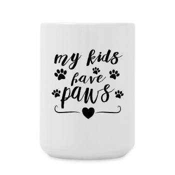 Mes enfants ont des pattes – Conception de la déclaration des parents d’animaux - Grande tasse 440 ml - blanc - Devant