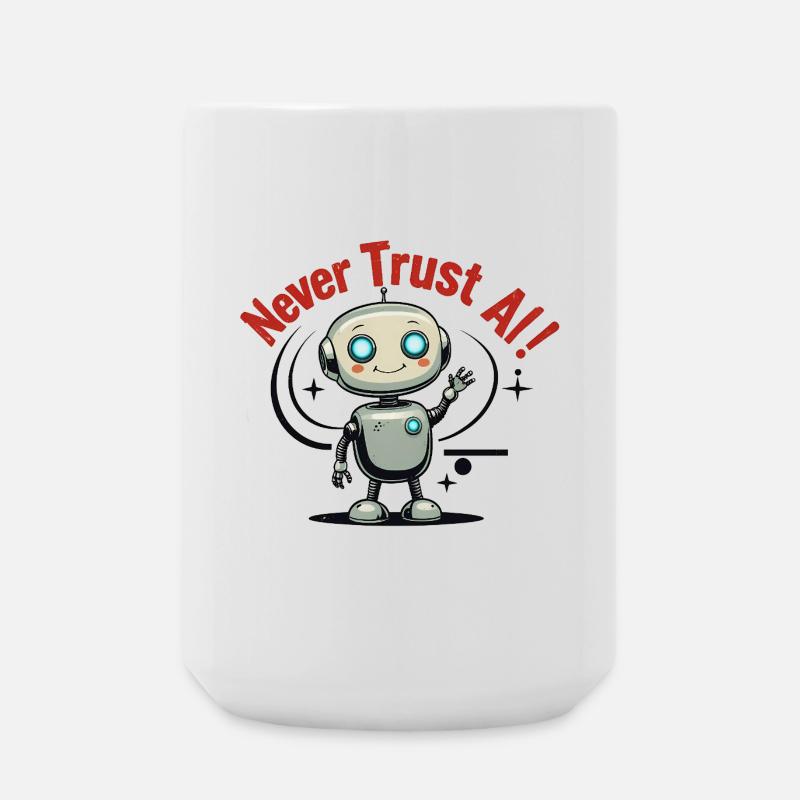 Never Trust AI - Große Tasse 440 ml - Weiß