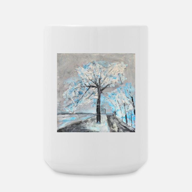 Winterlicher Baum in Aquarellstil - Große Tasse 440 ml - Weiß