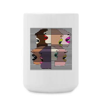 CRIS : LES FEMMES VOTENT DÉMOCRATIE - Grande tasse 440 ml - blanc - Devant