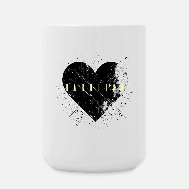 Hardtekk Hard Tekk Hardstyle Techno Herz - Große Tasse 440 ml - Weiß
