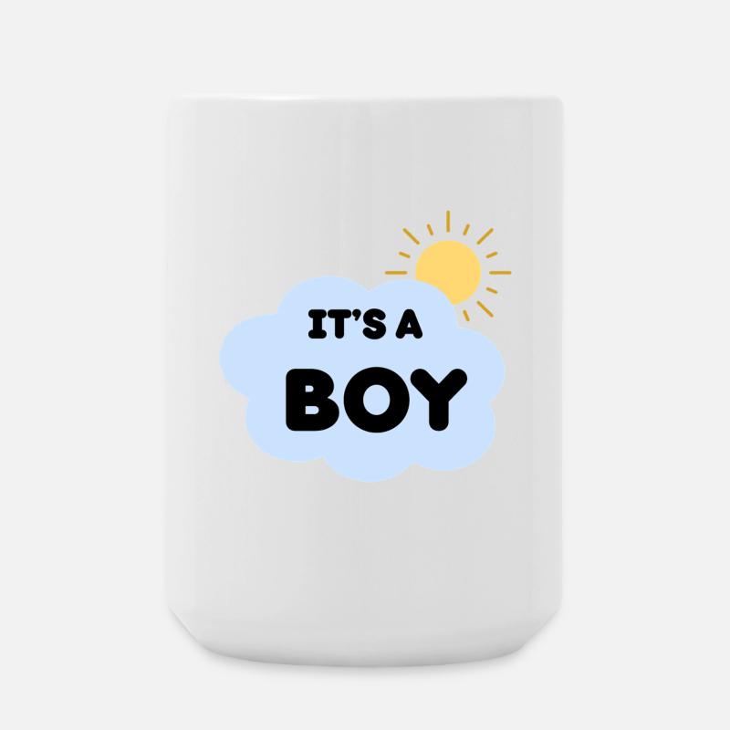 Announcement Birth Boy Cloud Sun it's a Boy - Large Mug 440 ml - white