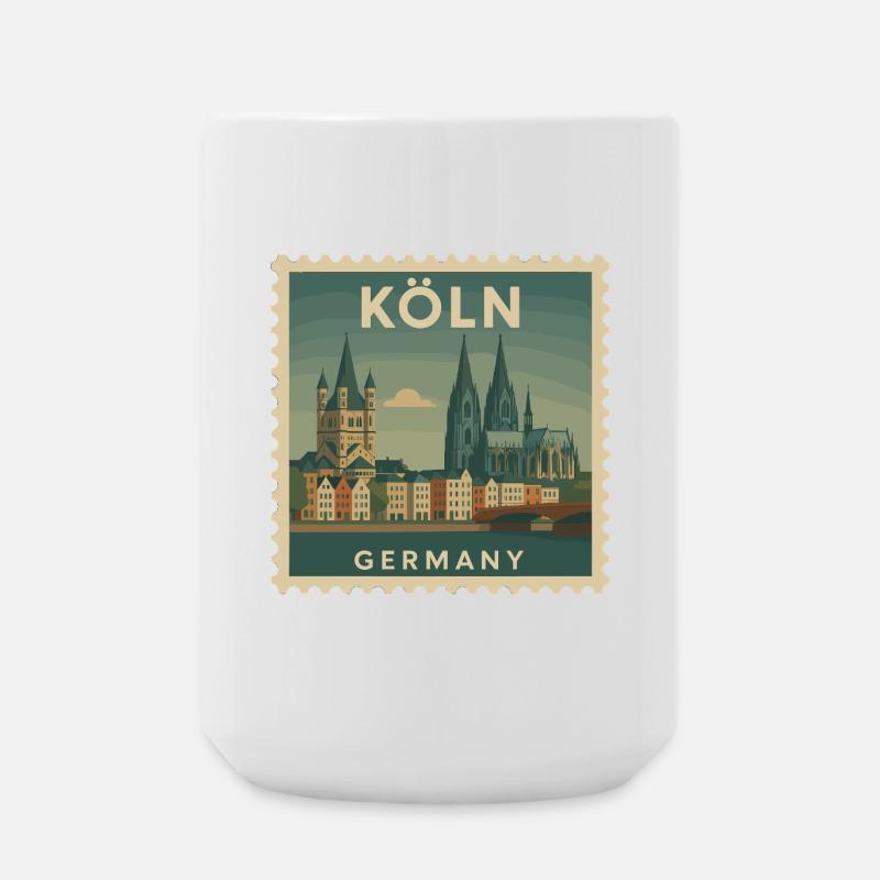 Köln Souvenir Briefmarke - Große Tasse 440 ml - Weiß