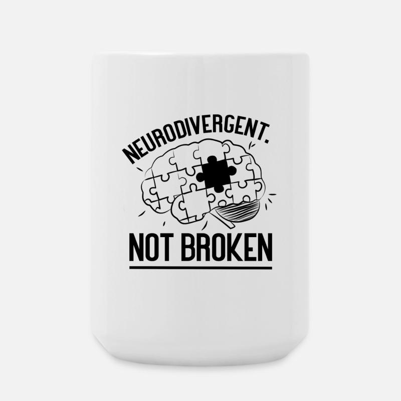 Neurodivergent. Pas cassé - Grande tasse 440 ml - blanc