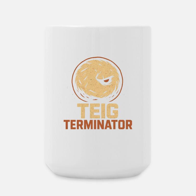 Teig Terminator Brot-Design für Knet-Held:innen - Große Tasse 440 ml - Weiß