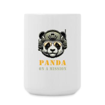 Panda in Mission / Military - Large Mug 440 ml - white - Front