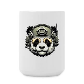 Panda Military Army Design - Large Mug 440 ml - white - Front