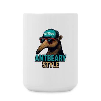 Antbeary Style Aardvark Cartoon - Large Mug 440 ml - white - Front