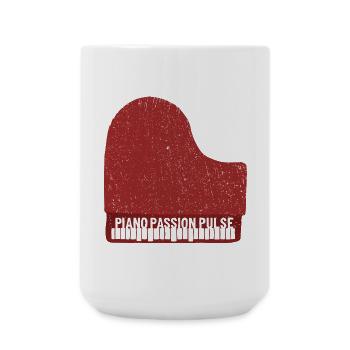 Piano Passion Pulse - Large Mug 440 ml - white - Front