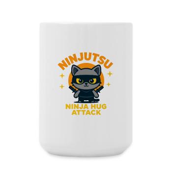 Ninja Katzen Attacke - Große Tasse 440 ml - Weiß - Vorne