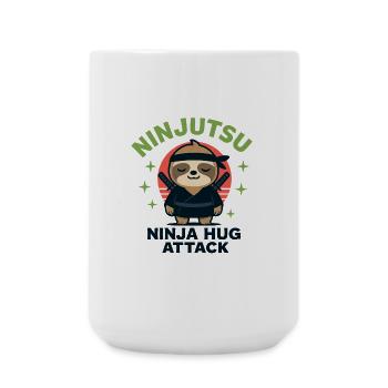 Ninja Cuddle Sloth HugAttack - Large Mug 440 ml - white - Front