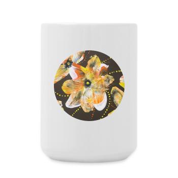 Creative play of colours hand-painted by Martina Eßer - Large Mug 440 ml - white - Front