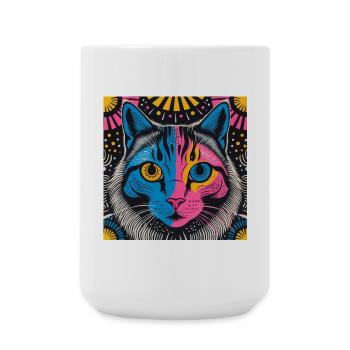 Electric Cat - Large Mug 440 ml - white - Front