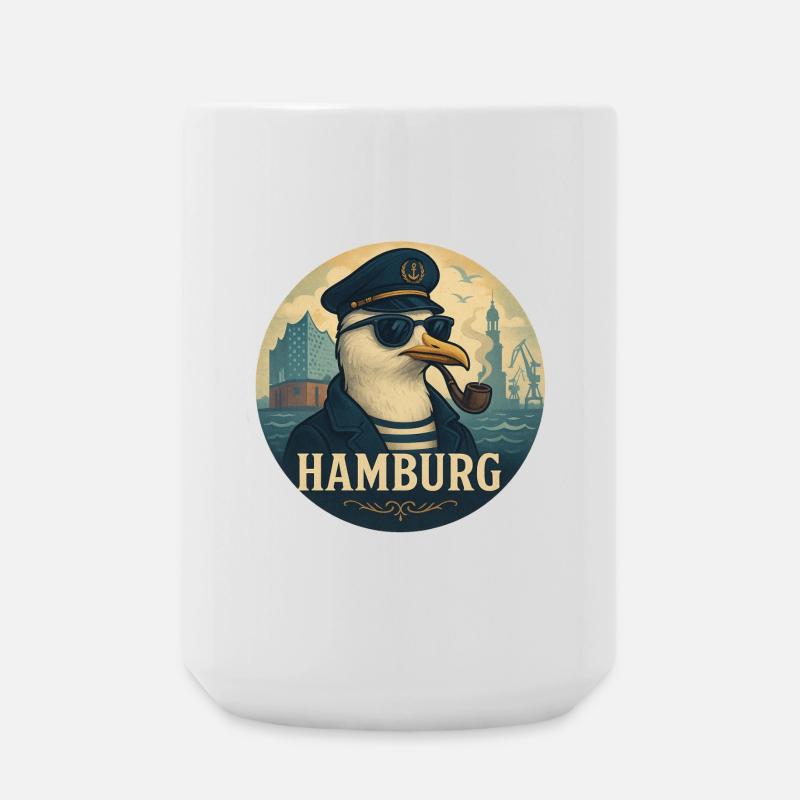 Captain Seagull – Hamburg Style - Large Mug 440 ml - white