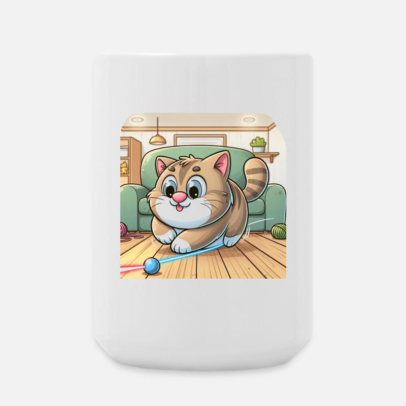 Verspielte Katze im Heim - Große Tasse 440 ml - Weiß