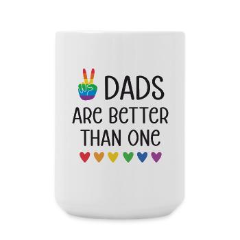 Mois de la fierté LGBTQ - Deux papas valent mieux qu’un - Grande tasse 440 ml - blanc - Devant