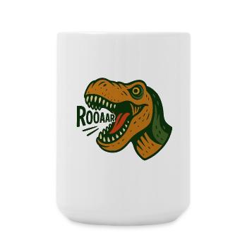 T-Rex head with loud roar - Large Mug 440 ml - white - Front