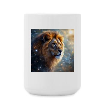 Power Animal Lion - Large Mug 440 ml - white - Front