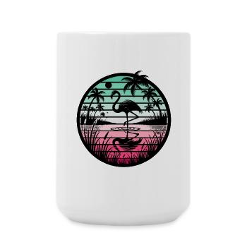 Rétro Flamingo Sunset - Grande tasse 440 ml - blanc - Devant