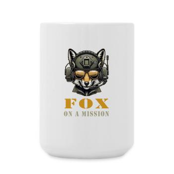 Fox in Mission / Military - Large Mug 440 ml - white - Front