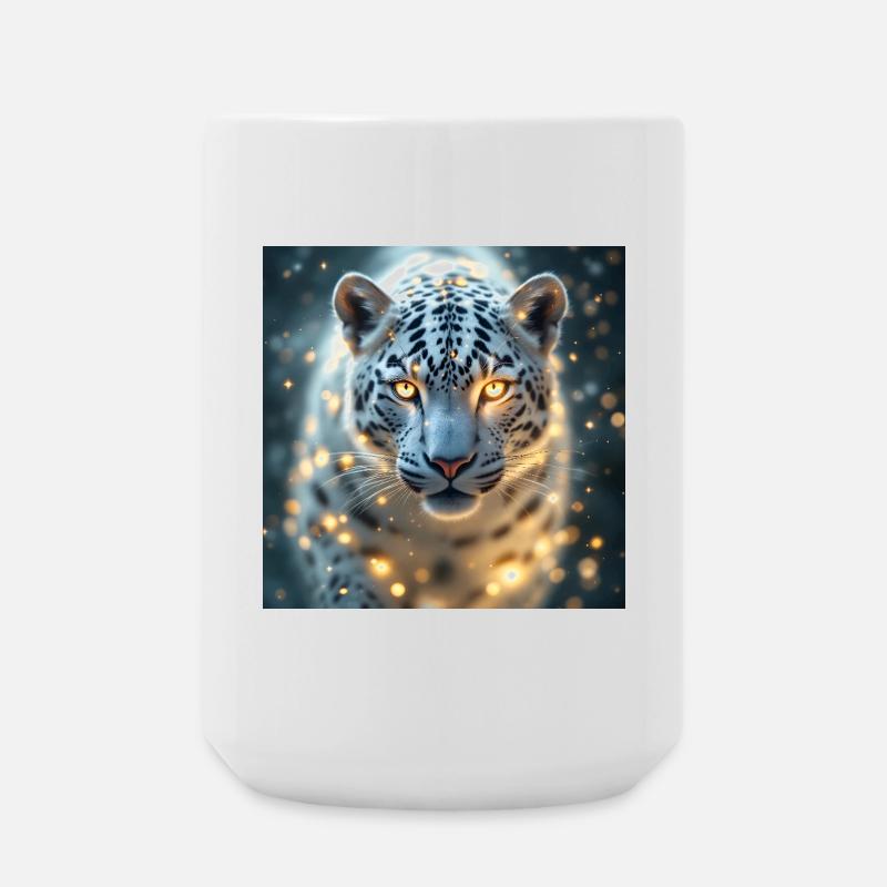 Power Animal White Leopard - Large Mug 440 ml - white