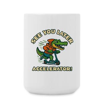 Crocodile on scooter - Large Mug 440 ml - white - Front