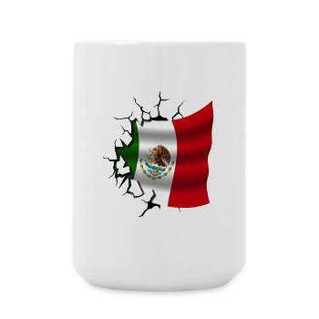 Drapeau du Mexique - Mexique - Drapeau Broken Design - Grande tasse 440 ml - blanc - Devant