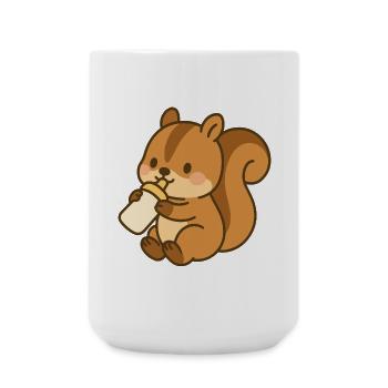 Flask Fluffy Squirrel - Large Mug 440 ml - white - Front