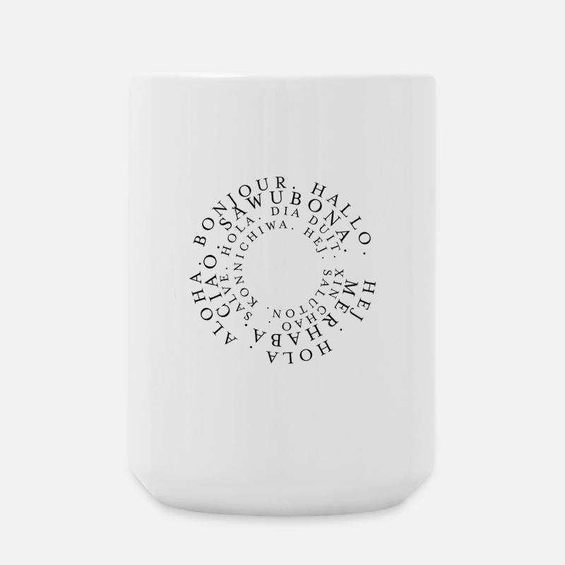 Welcome Hello in different languages - Large Mug 440 ml - white
