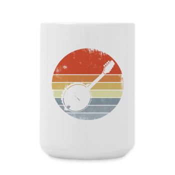 Vintage Banjo Sketch - Large Mug 440 ml - white - Front