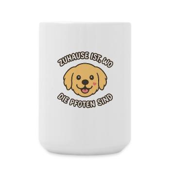 Zuhause ist, wo die Pfoten sind - Für Hundefreunde - Große Tasse 440 ml - Weiß - Vorne