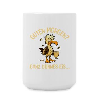 Morning grouch seagull with coffee - Large Mug 440 ml - white - Front