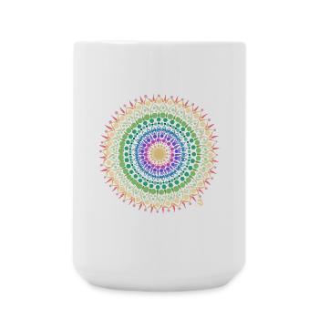 Mandala Sonnenschein - Große Tasse 440 ml - Weiß - Vorne