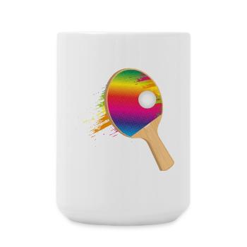 Colourful table tennis bat with ball – sporty - Large Mug 440 ml - white - Front