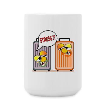 FERIEN STRESS URLAUBSKOFFER - Große Tasse 440 ml - Weiß - Vorne