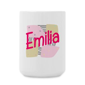 NAME GIFT DAUGHTER GIRL EMILIA - Large Mug 440 ml - white - Front
