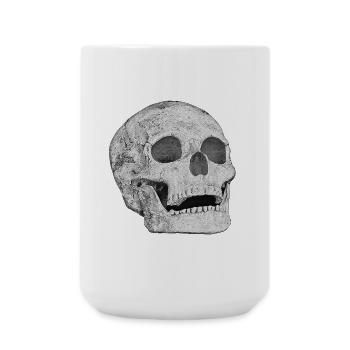 Schwarzweiß MenschenSchädel Düsterer Knochenlook - Große Tasse 440 ml - Weiß - Vorne