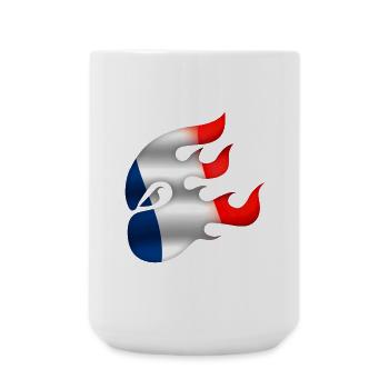 Drapeau de la France - France - Ninja - Grande tasse 440 ml - blanc - Devant
