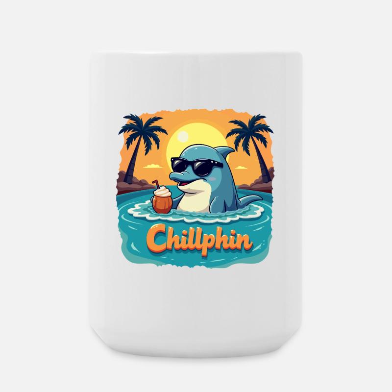 Chillphin – Relax like a dolphin - Large Mug 440 ml - white