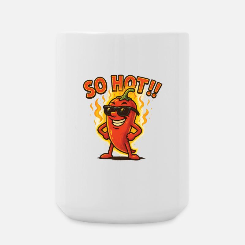 So heiß!! – Scharfe Chili-Attitüde - Große Tasse 440 ml - Weiß