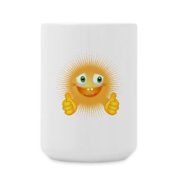 Drôle de soleil – pouce en l’air ! - Grande tasse 440 ml - blanc - Devant