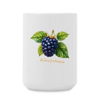 Brombeere – Botanisches Aquarell im Vintage-Stil - Große Tasse 440 ml - Weiß - Vorne