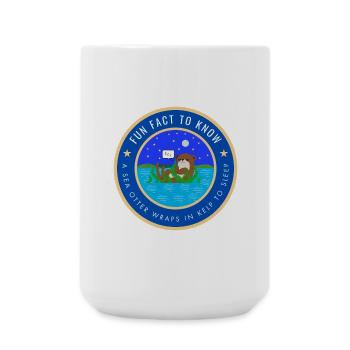 A sea otter wraps in kelp to sleep - Large Mug 440 ml - white - Front