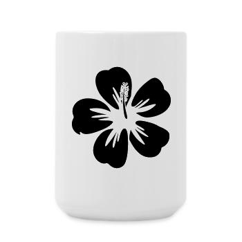 Hibiskusblüte Frei-Wählbare Farbe Tropen Grafik - Große Tasse 440 ml - Weiß - Vorne